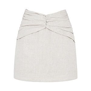 NWT MISTRESS ROCKS RAVISH BEIGE A-LINE GATHERED PANEL MINI SKIRT XS